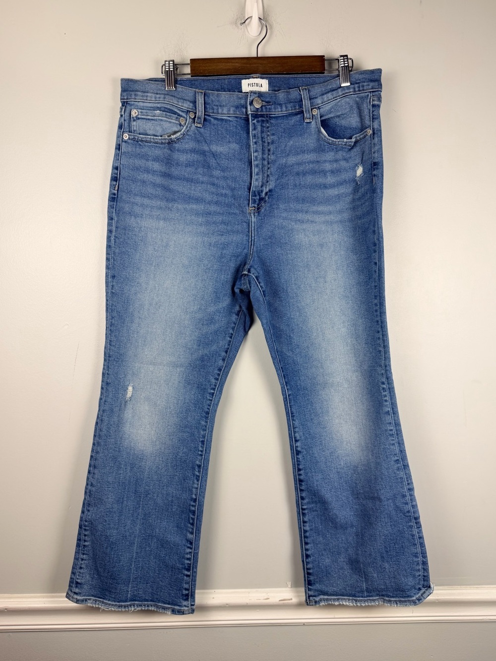 Pistola Lennon high rise cropped boot denim jeans size 33